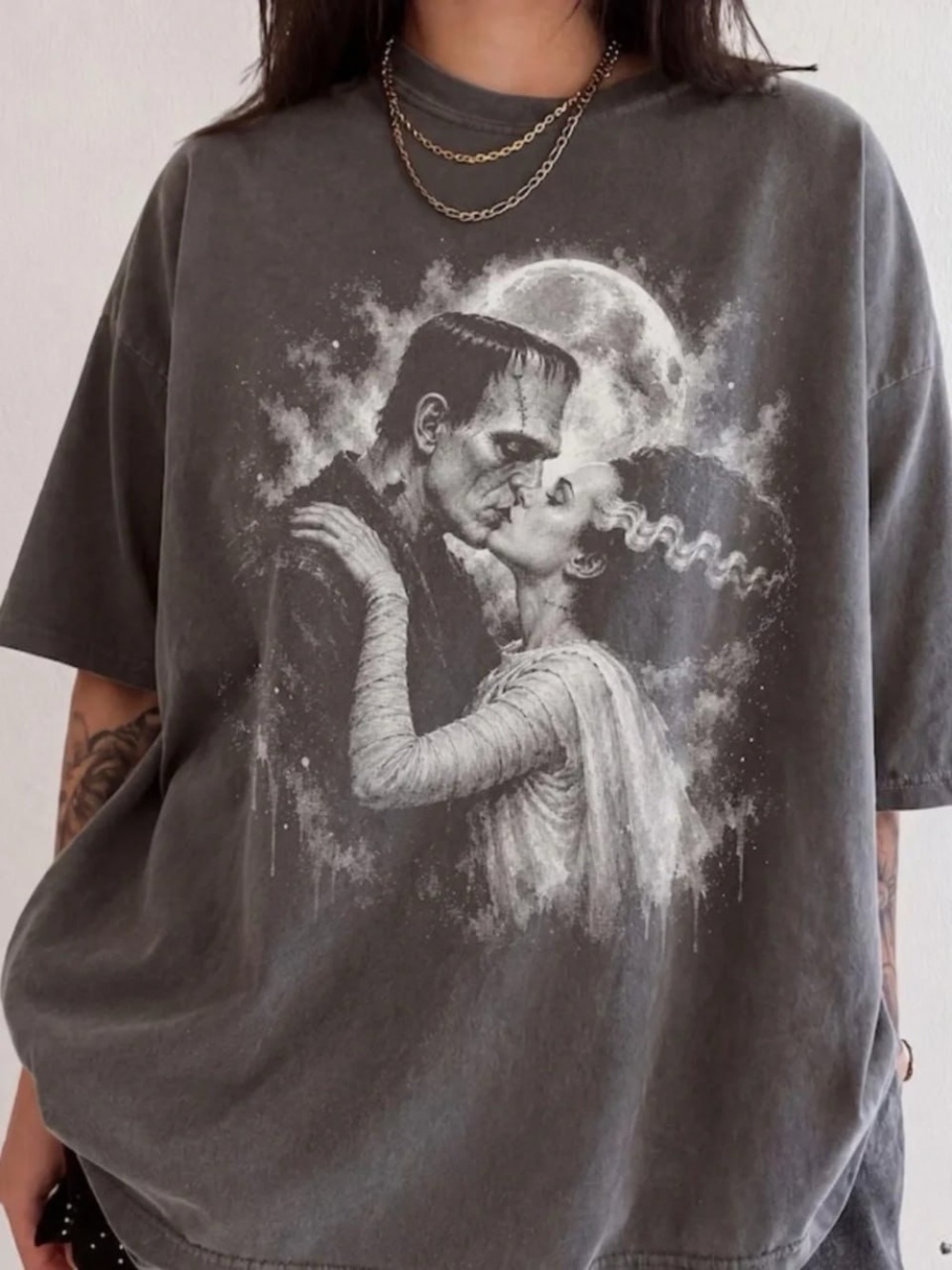 Comfort Colors Pepper Frankenstein & Bride Graphic Tee
